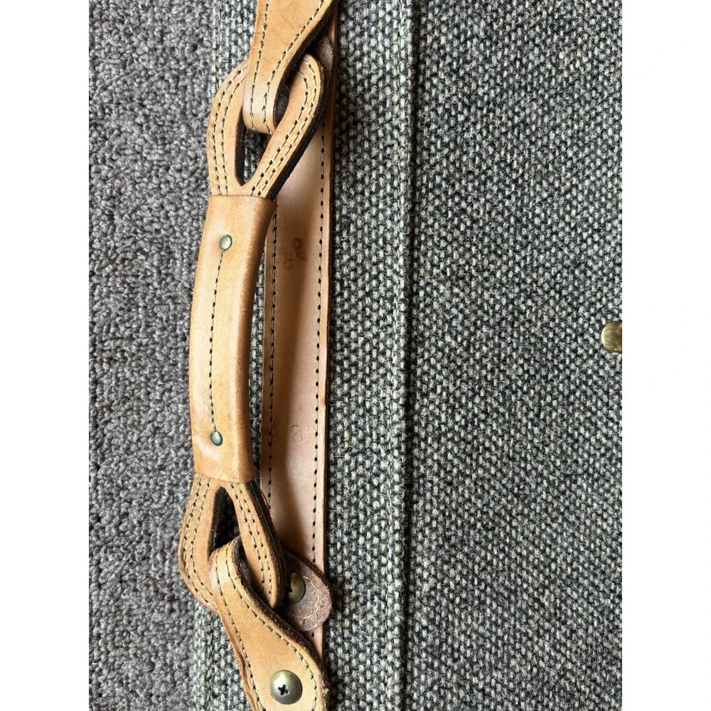 Hartmann Tan Tweed Garment Bag⭐️W/ Leather Trim and Shoulder Strap for Travel⭐️